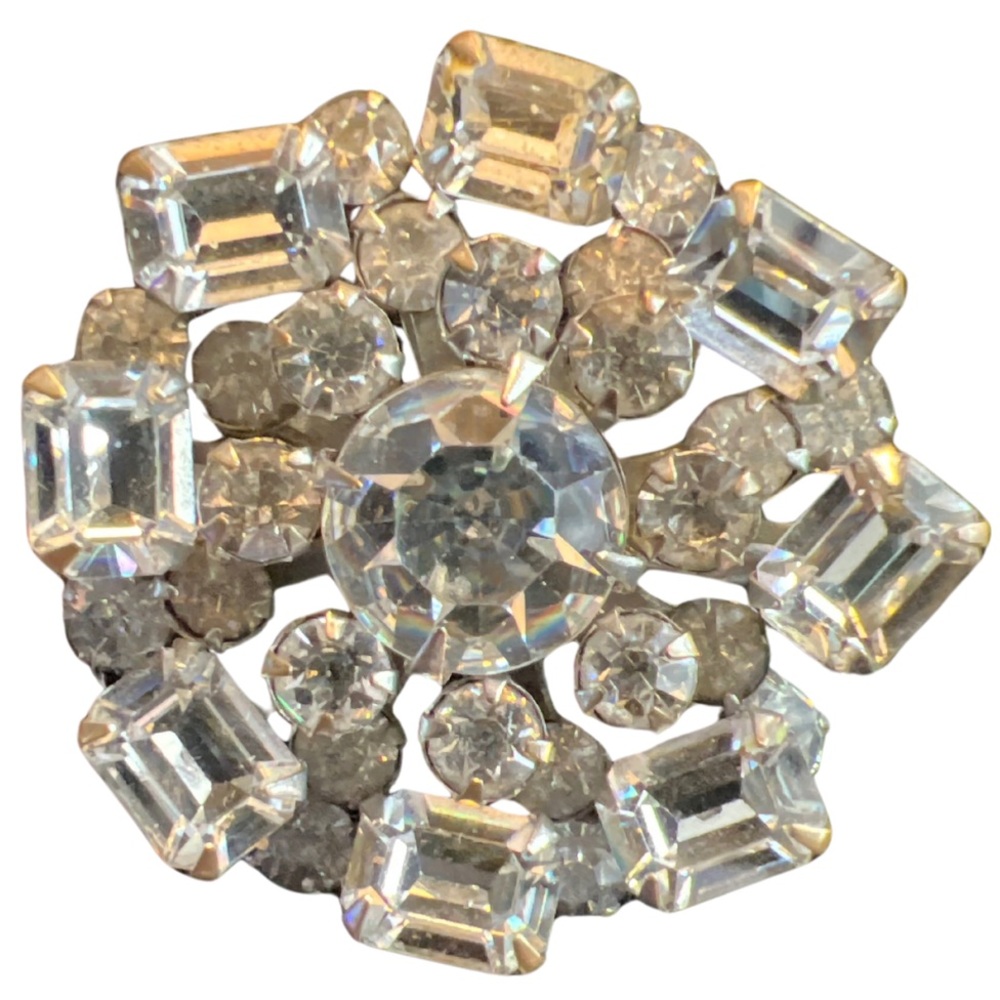 Starburst Brooch Vintage Ca. 1940s in silver tone
